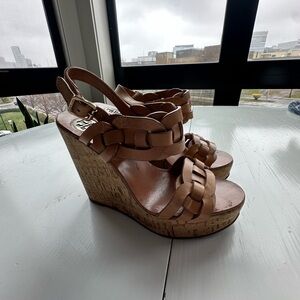 Stylish Tan Wedge Sandals